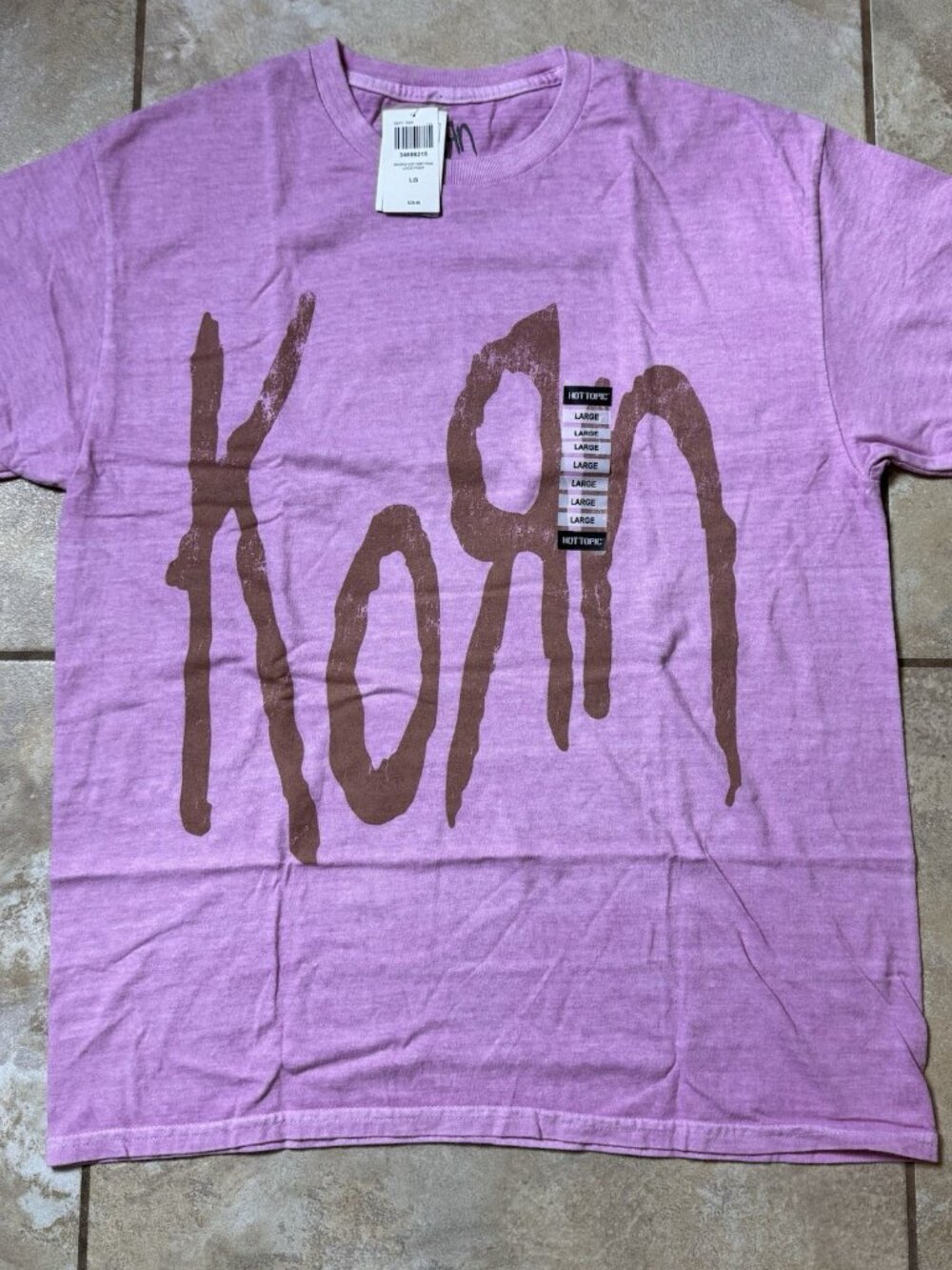 Korn Pink Logo T-Shirt LARGE New With Tags